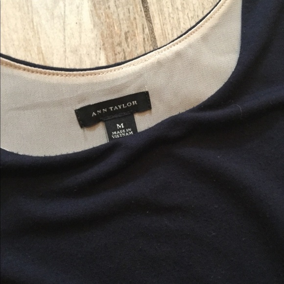 Ann Taylor layered tank Black Cream Medium (77) - Picture 2 of 6